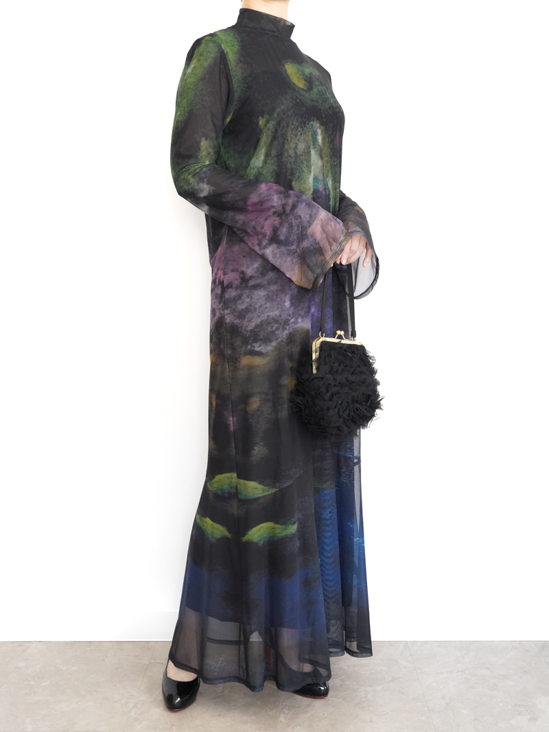 Ameri VINTAGE（アメリ ヴィンテージ）NUANCE ART LAYER SHEER DRESS